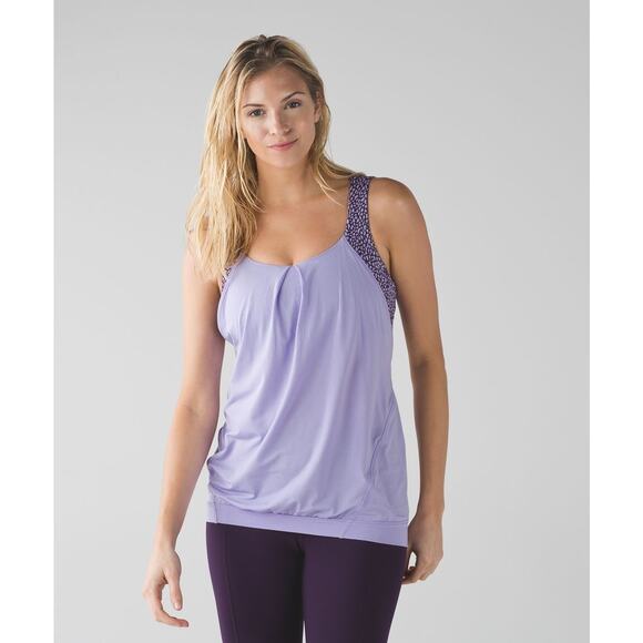 lululemon Womens Tank Sz 6 Nouveau Limits Lilac Miss Mosaic Deep‎ Zinfandel - Picture 2 of 16